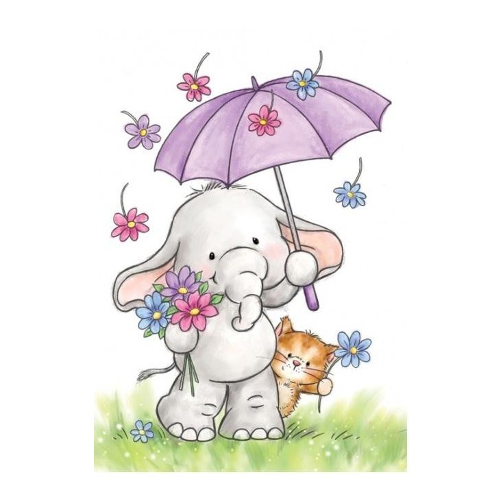Set of clear stamps - Wild Rose Studio - Bella with Umbrella CL514