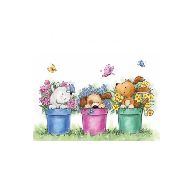 Set of clear stamps - Wild Rose Studio - Dogs in Pots CL515