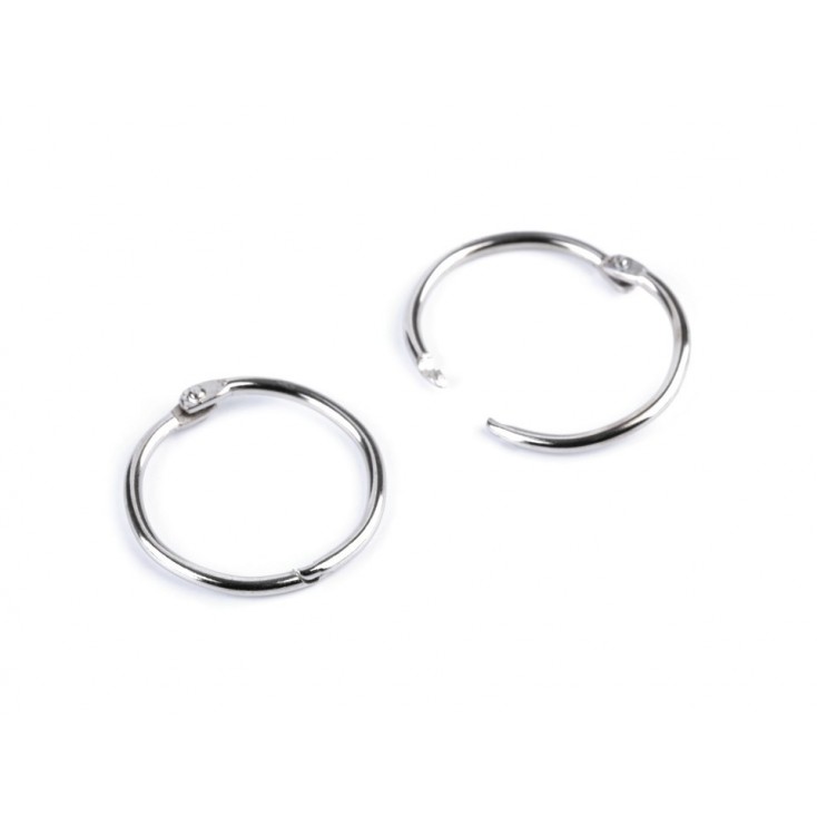 Metal circles for binding albums, notebooks - silver 3.8 cm