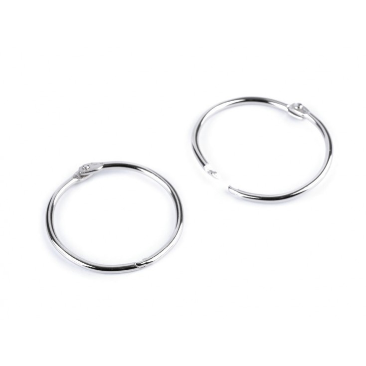 Metal circles for binding albums, notebooks - silver 4.0 cm