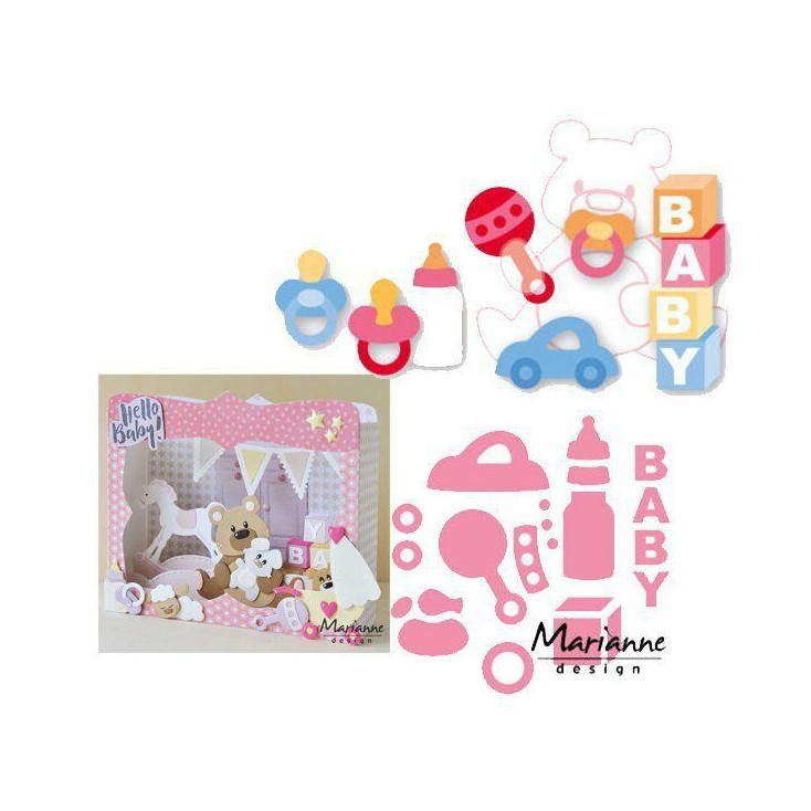 Die-cut- Marianne Design Collectables Baby essentials- COL1421