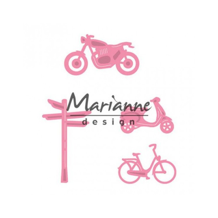 Die-cut- Marianne Design Collectables Decoration set bycicle- COL1436
