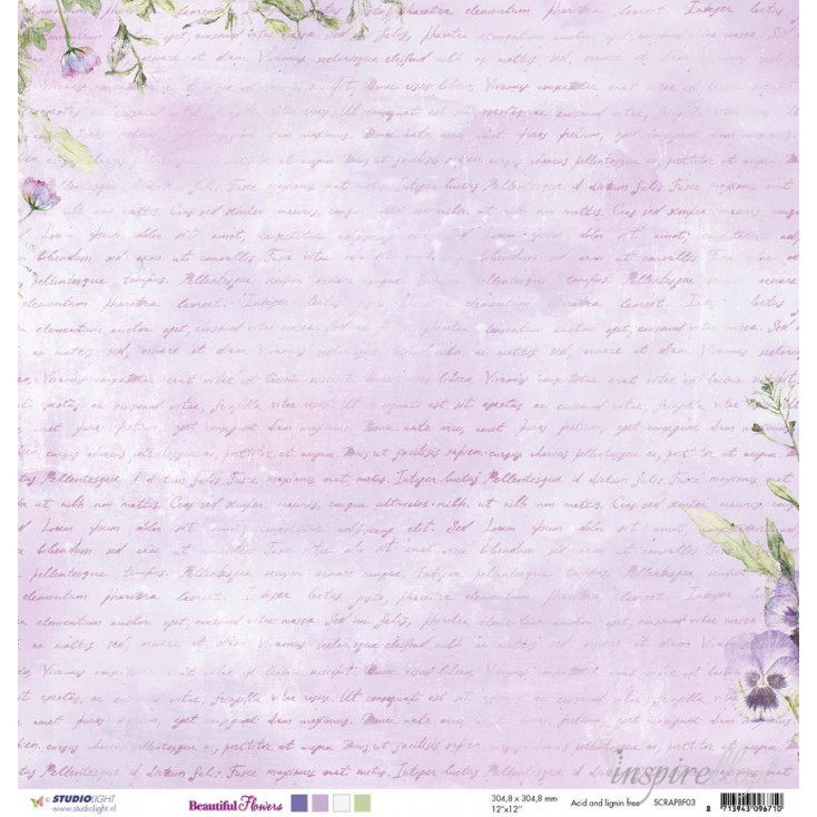 Scrapbooking paper - Studio Light - Beautiful Flowers - SCRAPBF02