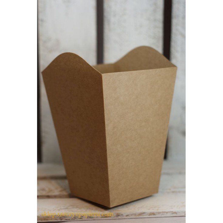 Pudełko typu popcorn - kraft - Rzeczy z Papieru