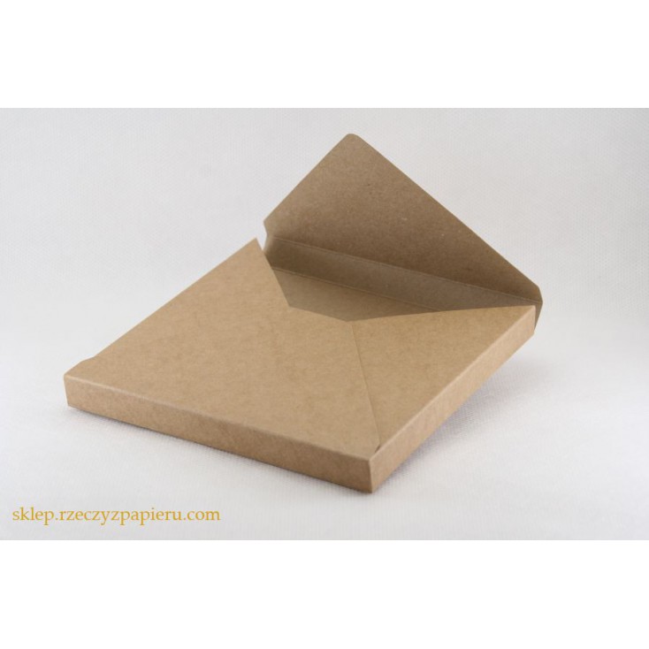 A box /envelope 3D- 15x15x1,5 cream - Rzeczy z Papieru