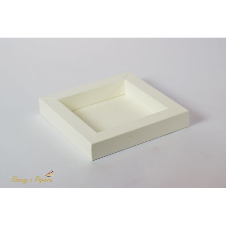 Pudełko shadow box 15x15x2,5 białe - Rzeczy z Papieru