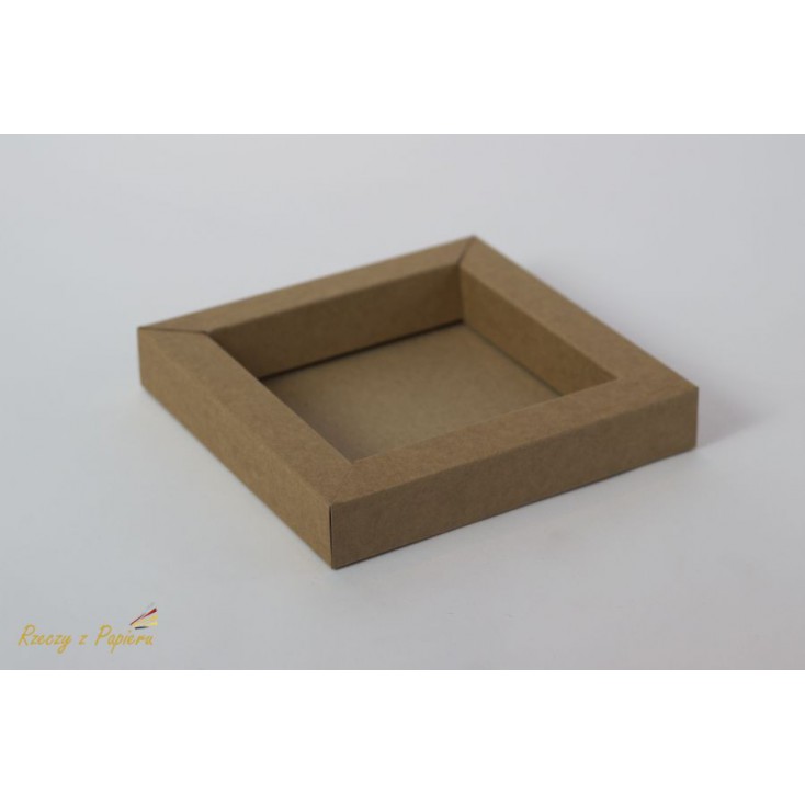 Pudełko shadow box 15x15x2,5 kremowe - Rzeczy z Papieru
