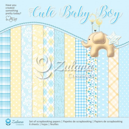 Set of scrapbooking papers - Zulana Creations - Cute Baby Boy