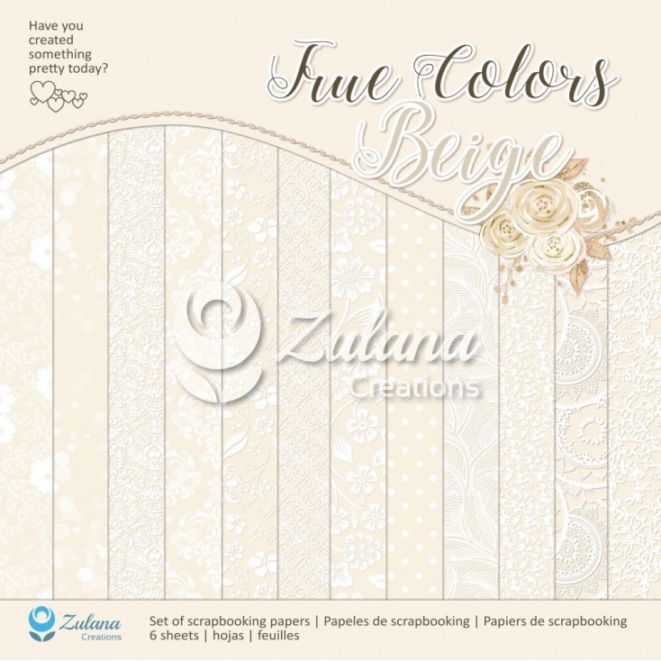 Set of scrapbooking papers - Zulana Creations - True Colors - Beige