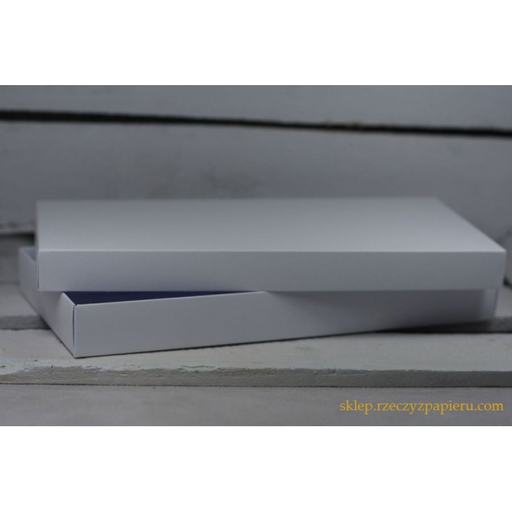 A box for card a full, low , DL 11x22x2,5 white - Rzeczy z Papieru