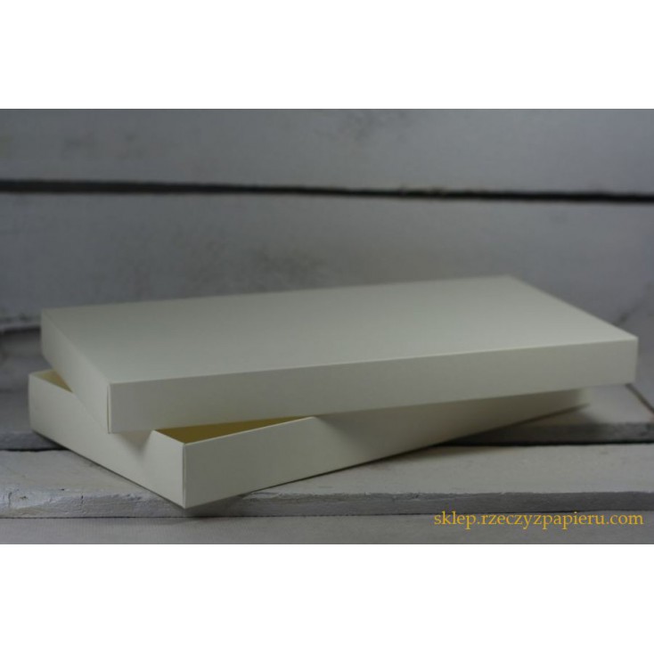 A box for card DL a full, low -11,0 x 22,0 x 2,5 cream - Rzeczy z Papieru