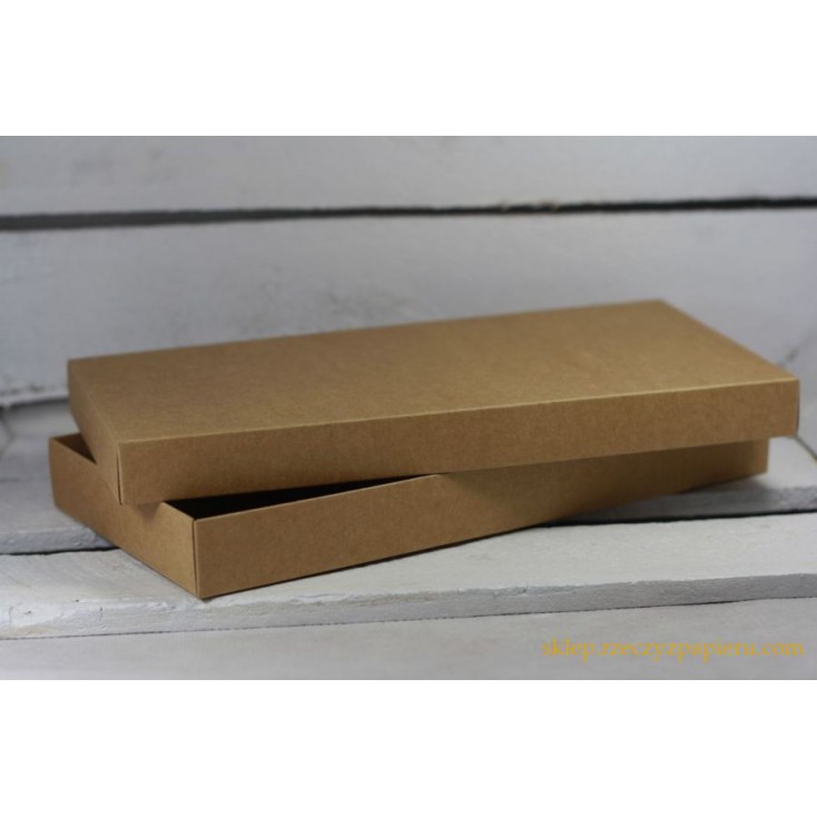 A box for a card DL full, low - 11,0 x 22,0 x 2,5 kraft - Rzeczy z Papieru