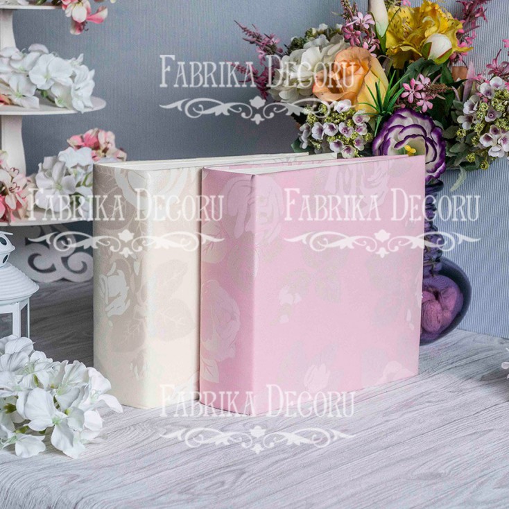 Baza albumowa kwadratowa- materiał - Wedding Pink - 20x20x7 cm - Fabrika Decoru