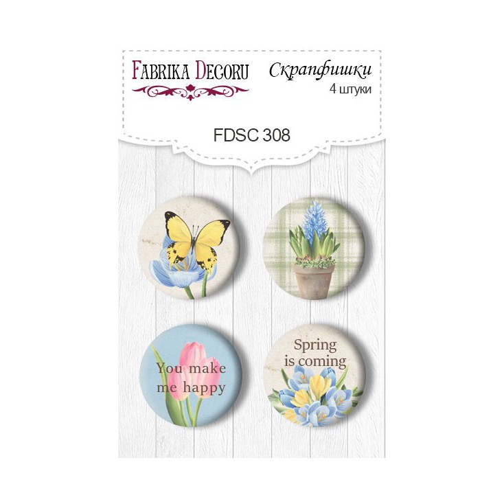 Selfadhesive buttons/badge - Fabrika Decoru - 308 - Botany Spring 2