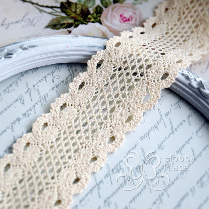 Cotton lace - widh 5cm - white vanilla - 1 meter