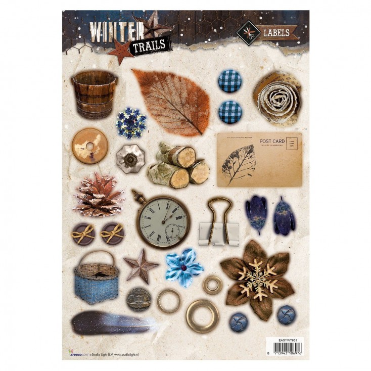 Die Cut Sheet LAbels - Studio Light - Winter Trails - EASYWT631