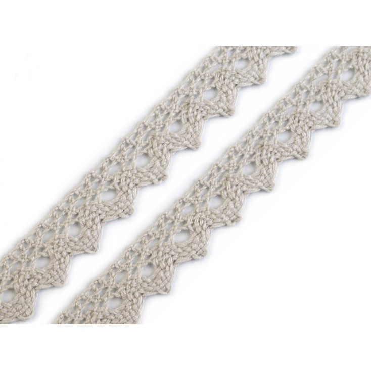Cotton lace - widh 15mm - light grey 13 1 meter