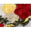 Lace application 964 - red and yellow 02 - 1 pcs.