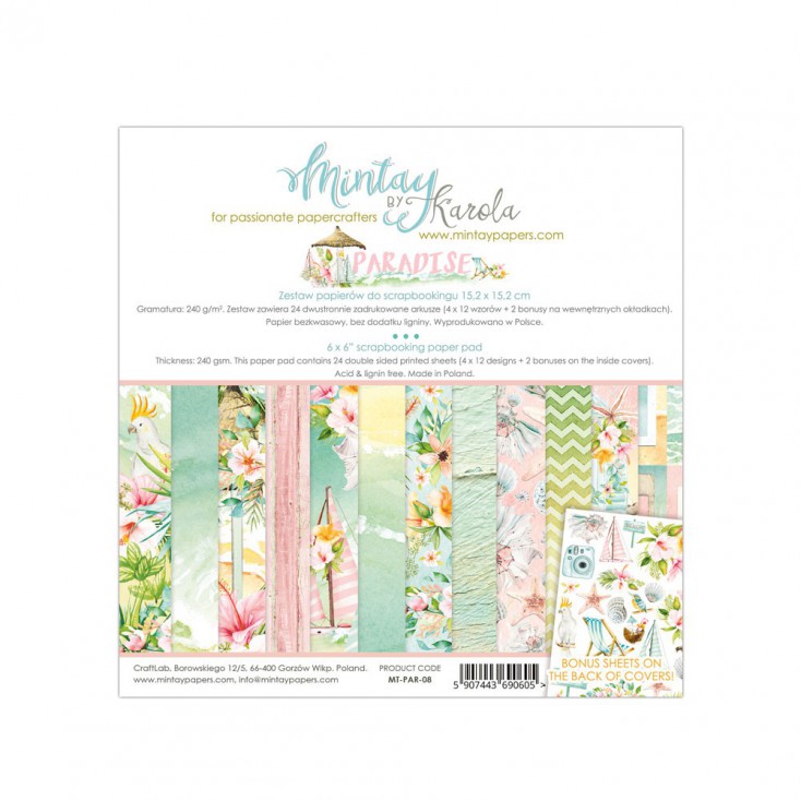 Scrapbooking paper pad - Mintay Papers - Paradise