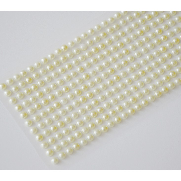Selfadhesive decorations - half-pearls 4mm - light yellow