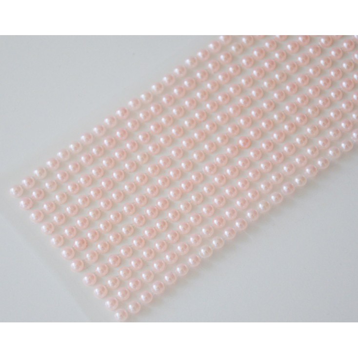 Selfadhesive decorations - half-pearls 4mm - pink seashell