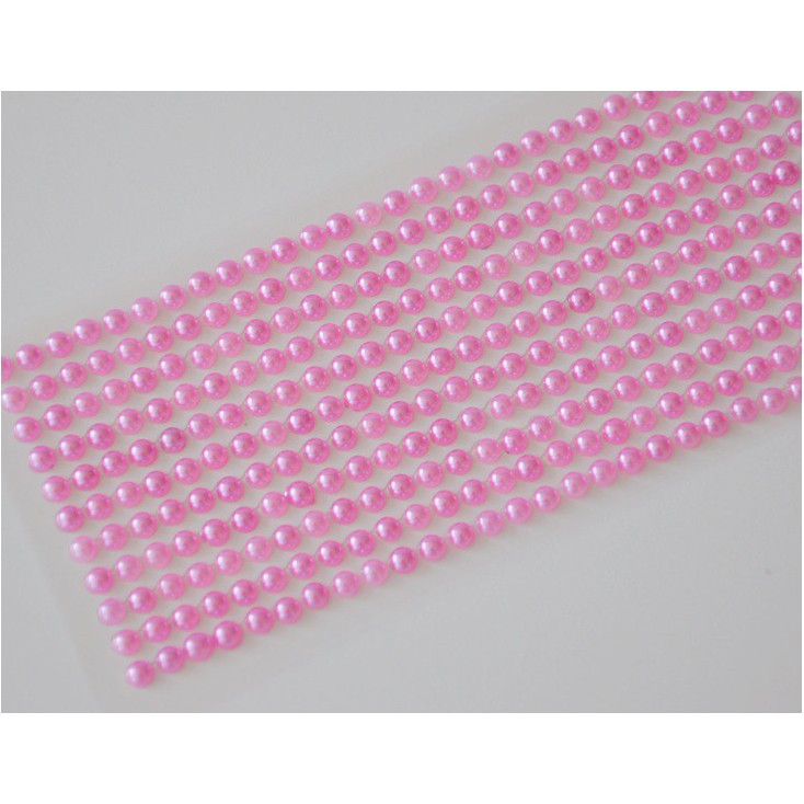 Selfadhesive decorations - half-pearls 4mm -pink