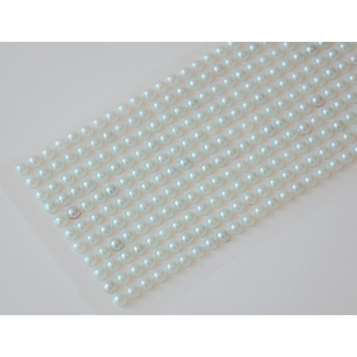 Selfadhesive decorations - half-pearls 4mm -light mint