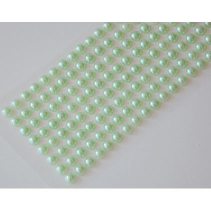 Selfadhesive decorations - half-pearls 6mm - light green
