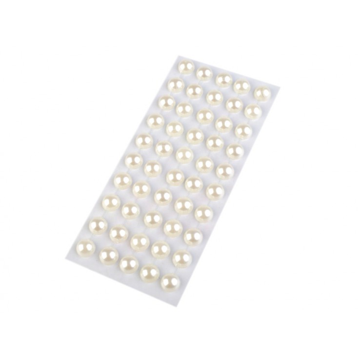 Samoprzylepne ozdoby - półperełki 10mm - perłowe