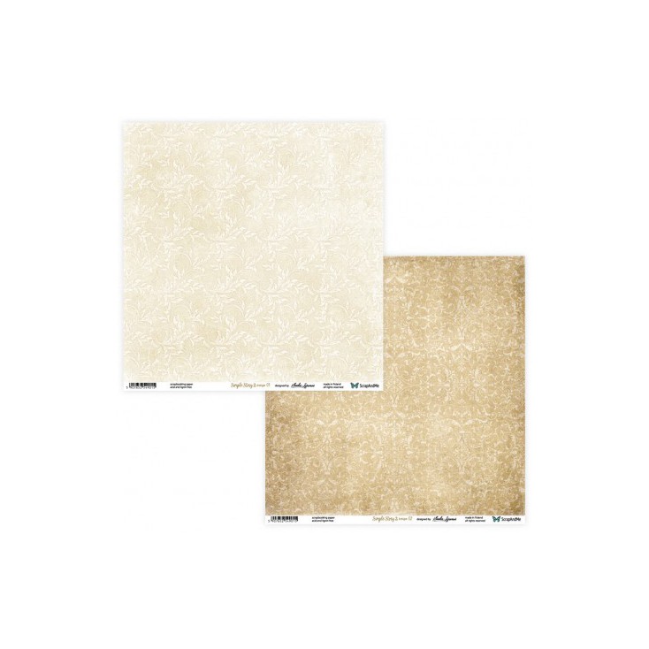 Set of scrapbooking papers - ScrapAndMe - Simple story 2- beige - 01/02