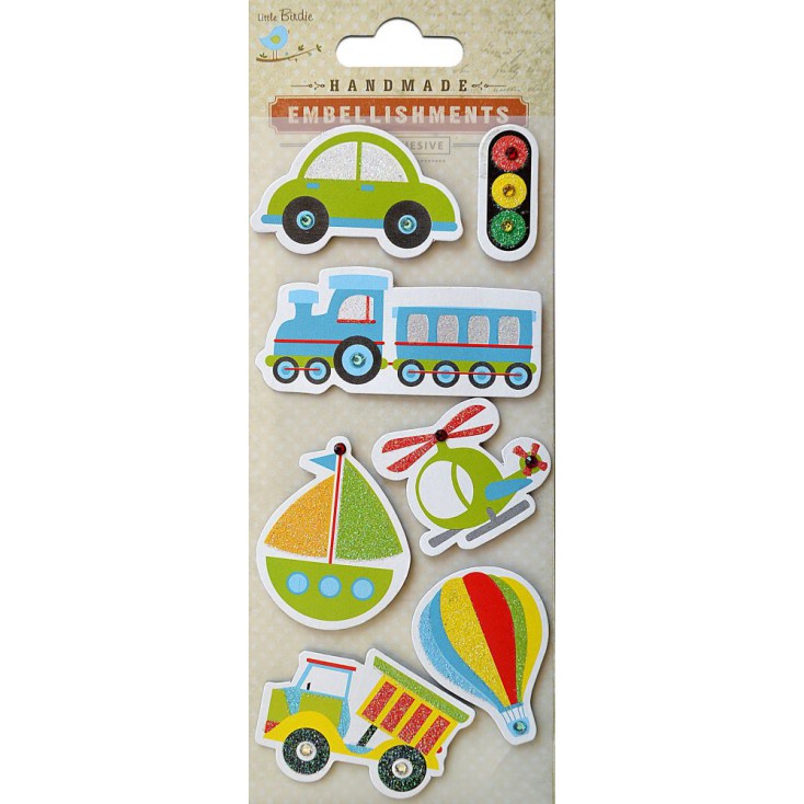 Set of stickers CR40090 - Little Birdie - Modes of transportation -7 pcs.