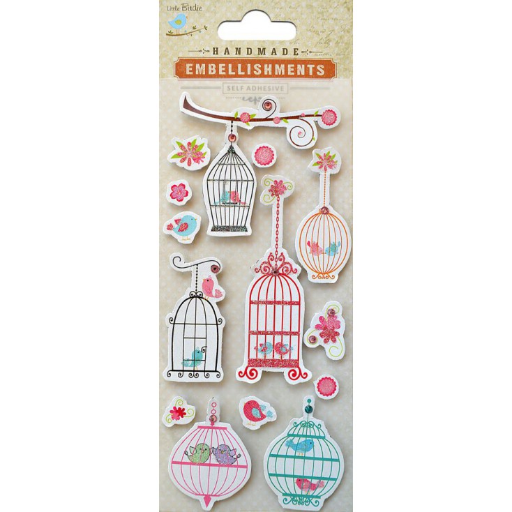 Set of stickers CR41126 - Little Birdie -Hanging birdcage -14 pcs.