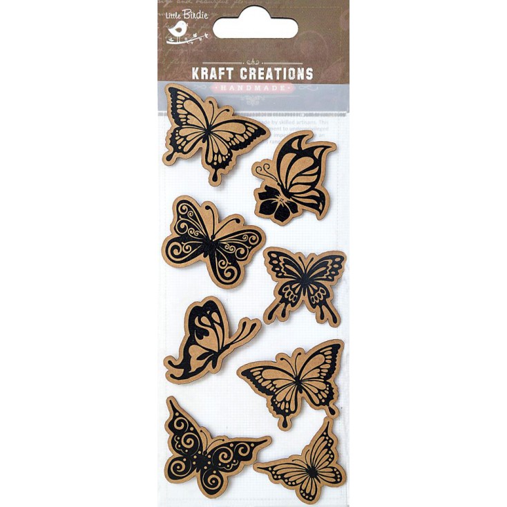 Set of stickers CR42520 - Little Birdie - Designer flutters - 8 pcs.