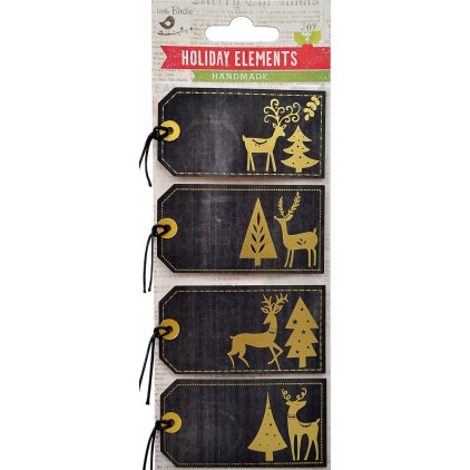 Set of stickers CR52059 - Little Birdie - Reindeer with tree - 4 pcs.