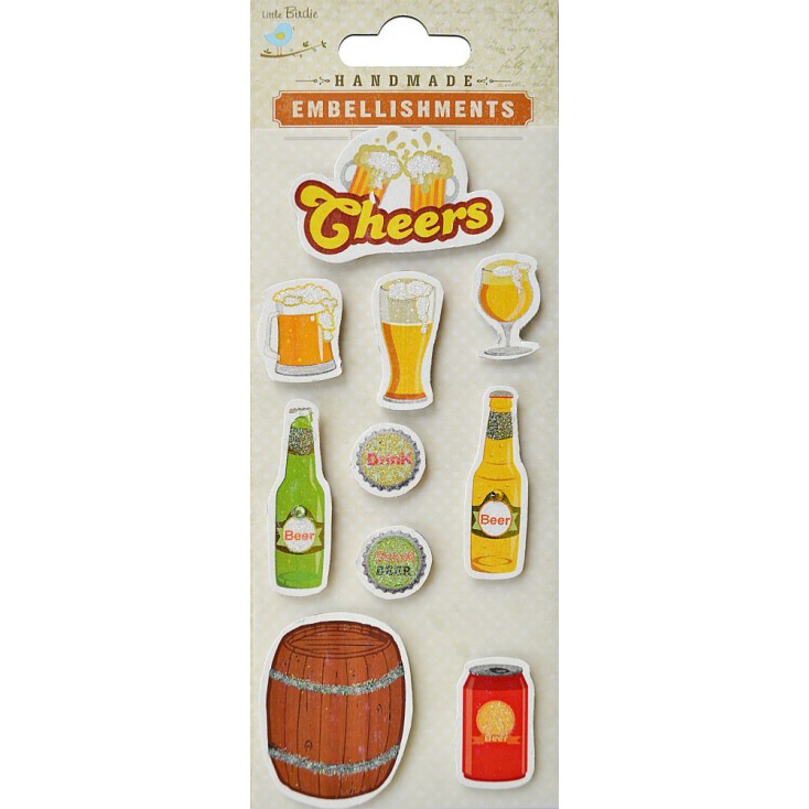 Set of stickers CR40121 - Little Birdie - Cheers to a beer - 10 pcs.