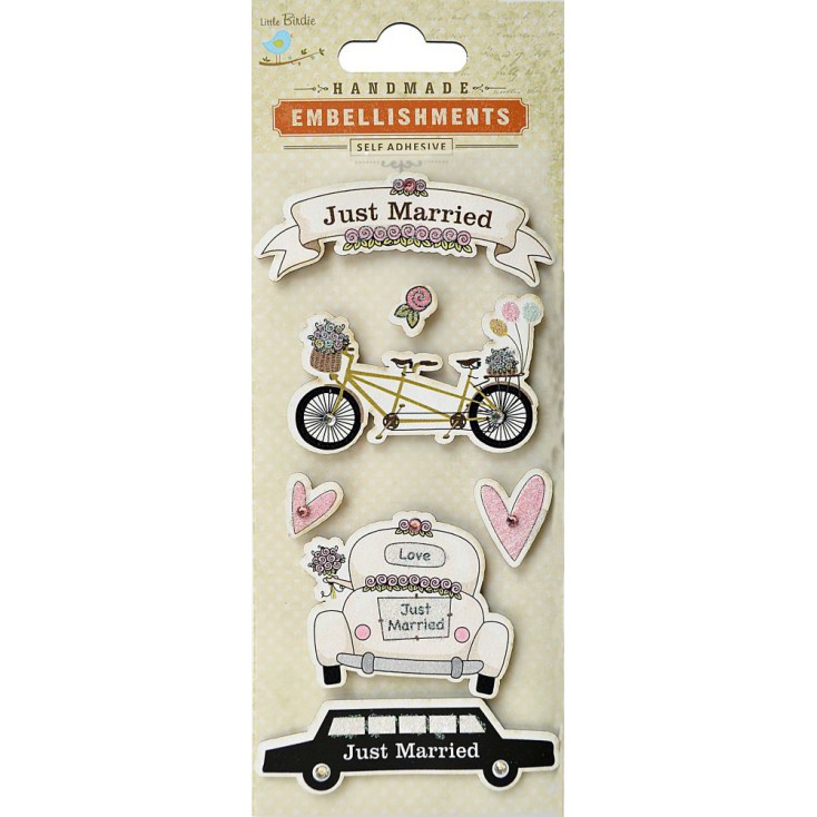 Set of stickers CR39567 - Little Birdie - Just Married - 7 pcs.