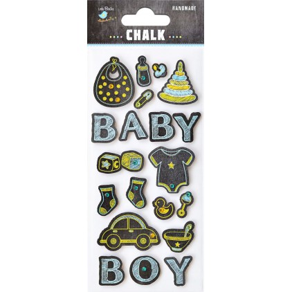 Zestaw naklejek CR42891 - Little Birdie - Baby boy chalk- 20 sztuk