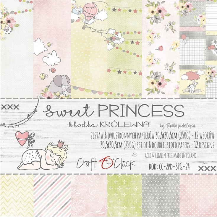 Set of scrapbooking papers - Craft O Clock - Sweet princes