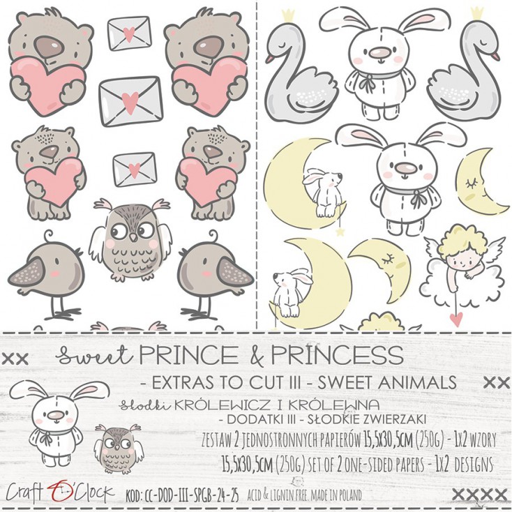 Set of scrapbooking paper accessories - Craft O Clock - Extras III - Sweet prince & princess