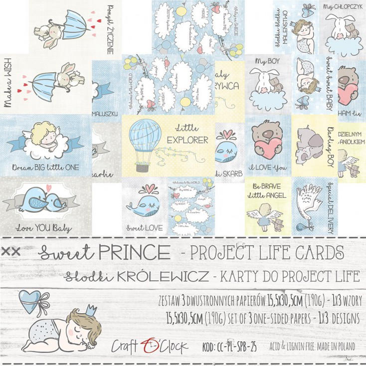 Zestaw kart do Project Life - Craft O Clock - Sweet prince