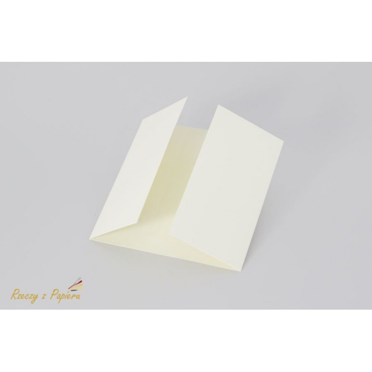 Baza do kartki z podwójną listewką - kremowa -10x21- Rzeczy z Papieru