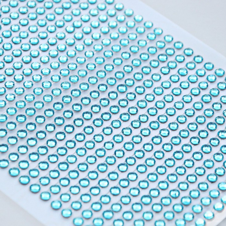 Selfadhesive decorations - crystals 4mm - blue turquoise
