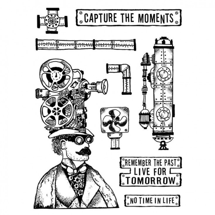 Stemple / pieczątki kauczukowe - Stamperia - Capture the moments - 9 sztuk