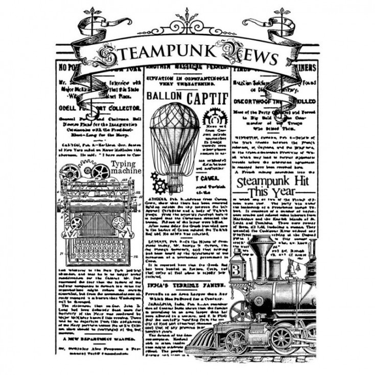 Set of clear stamps - Stamperia - Stempunk news - 1 pc.