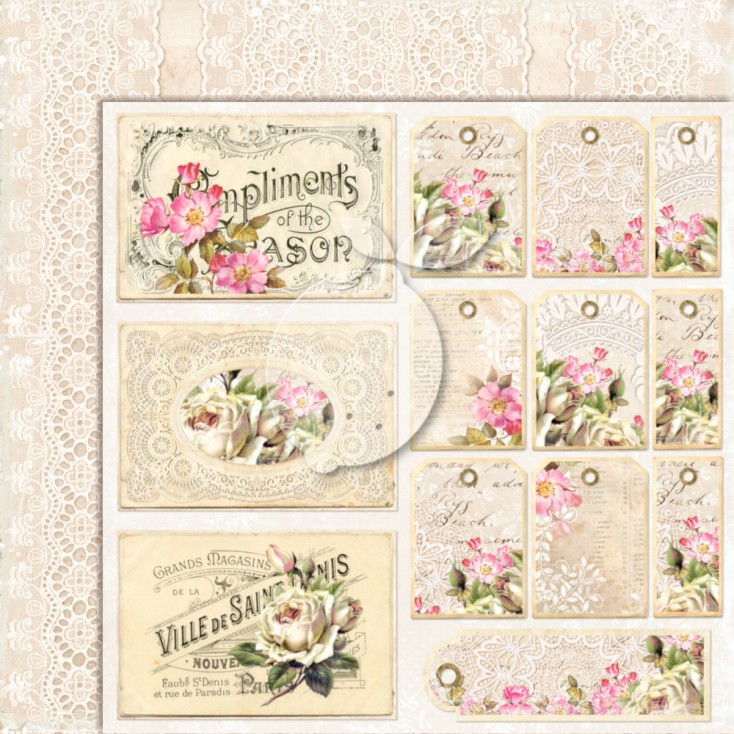 Double sided scrapbooking paper - Lemoncraft House of roses EXTRA 04