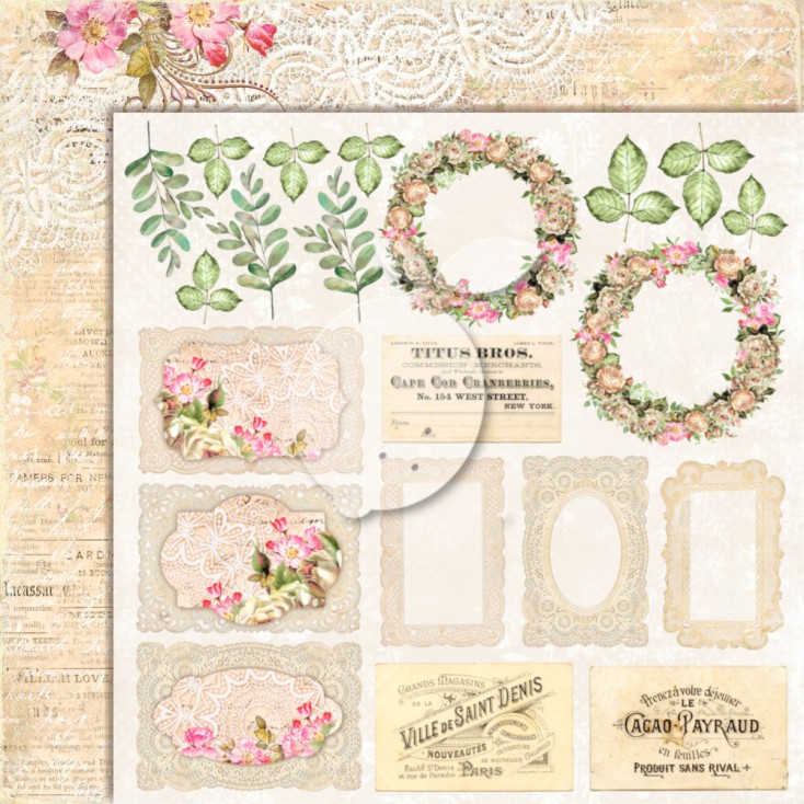 Double sided scrapbooking paper - Lemoncraft House of roses EXTRA 02