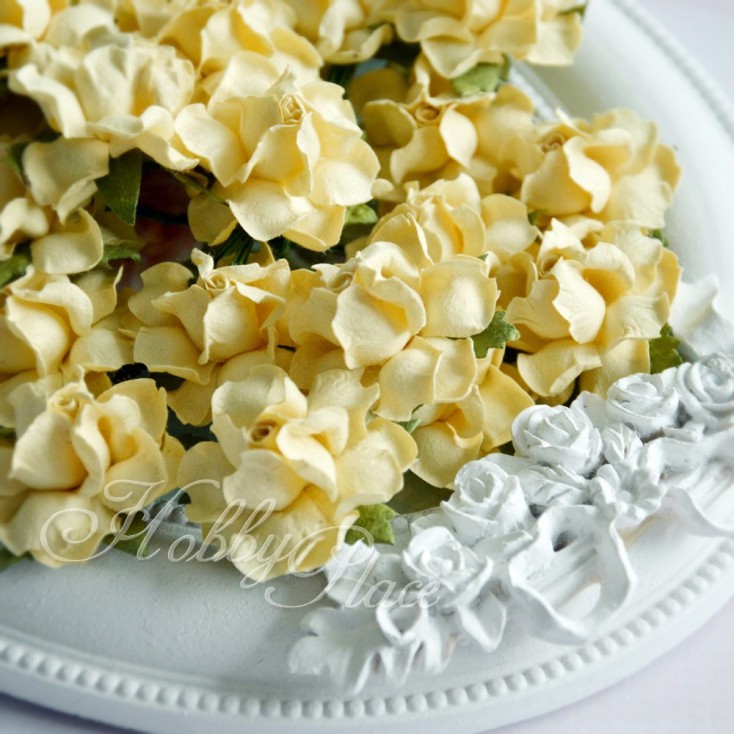 Vanilla paper roses set - 50 pcs