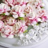 Cieniowane różowe papierowe róże - zestaw 50 sztuk