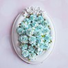 Turquoise shadow paper roses set - 50 pcs
