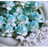 Turquoise shadow paper roses set - 50 pcs